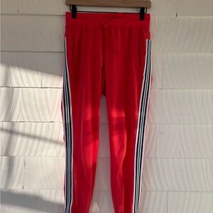 Avia Red Joggers with Black and White Stripes